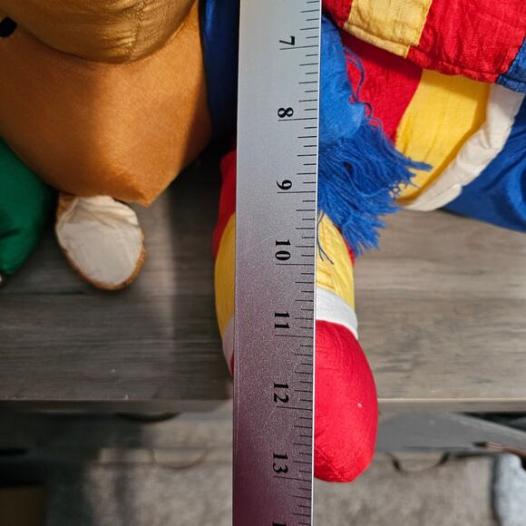 Vintage Reindeer Plush 90s Nylon Puffy 18" Holiday Christmas Toy Country Bells - Picture 11 of 13